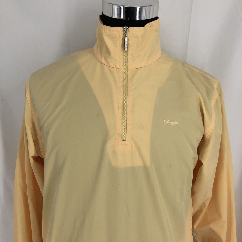 Izod Golf Yellow Lightweight 1/4 Zip Windbreaker Jacket Small